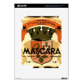Vintage Algerian Wine label,  Mascara iPad 3 Decals