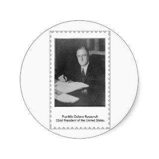 FDR 32nd President Almost a stamp. Sticker