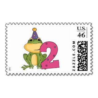 Party Frog 2nd Birthday T shirts and Gifts Stamps