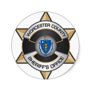 WORCESTER COUNTY MASSACHUSETTS SHERIFF BADGE ROUND STICKER