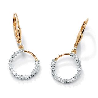Isabella Collection 18k Yellow Gold over Silver Diamond Accent Earrings Palm Beach Jewelry Diamond Earrings