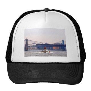Coast Guard Cutter Near Brooklyn Bridge Mesh Hats