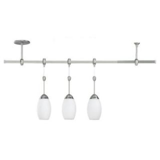 Sea Gull Lighting Ambiance Transitions 3 Light Antique Brushed Nickel Pendant Track Lighting Kit with Opal Cased Etched Shade 94516 965