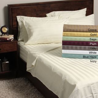 Delray Sateen Blend 600 Thread Count Quality Striped 6 piece Sheet Set Sheets