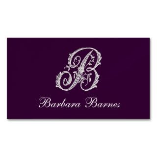 Any Color Background with White Fancy Initial Business Cards
