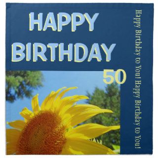 HAPPY BIRTHDAY Napkins Add Age 50 Years