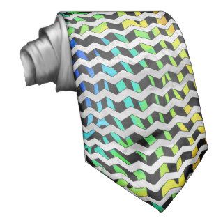 Zebra Black and Rainbow Print Neckties