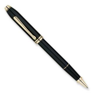 Cross Townsend, Black Lacquer, Selectip Rolling Ball Pen, with 23 Karat Gold Plated Appointments (575) Health & Personal Care
