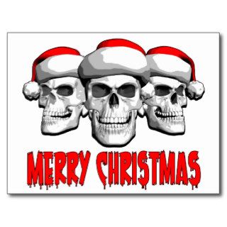Christmas Skulls Post Card
