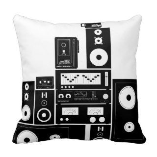 80s Stereo Gear  Funky Modern Throw Pillow