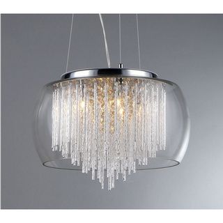 'Odysseus' Chrome and Crystal 5 light Chandelier Warehouse of Tiffany Chandeliers & Pendants