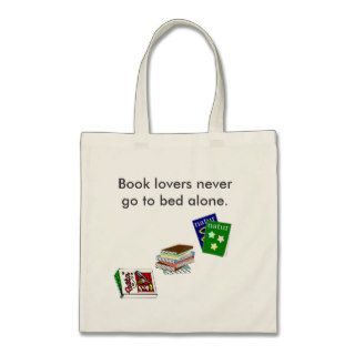 Book lovers never go to bed alone canvas bag