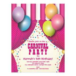CUSTOM   Carnival Party Circus Tent Bigtop  Red Letterhead Template