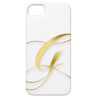 Elegant Gold Letter G Monogrammed White Case iPhone 5/5S Covers