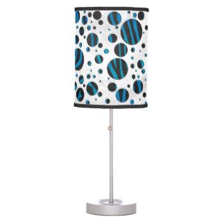 Zebra Black and Blue Print Lamp