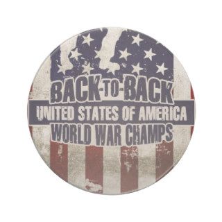 USA  Back to Back World War Champs Drink Coasters