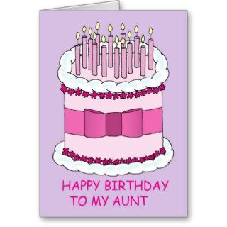 Aunt pink birthday cake greeting cards