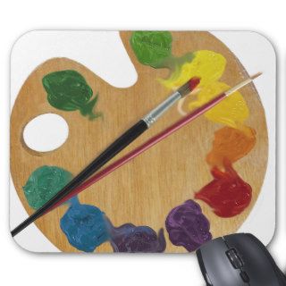Artist`s palette color wheel mouse pads
