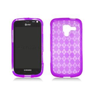 Clear Purple Flex Cover Case for Samsung Galaxy Exhilarate SGH I577 Cell Phones & Accessories
