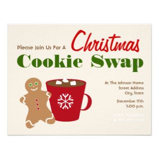 Hot Chocolate & Christmas Cookie Swap Party Invite