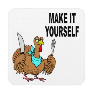 DIY Make It Yourself Gobble Gobble Thanksgiving Beverage Coaster