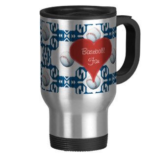 Baseball Motif Stainless Steel Travel Mug