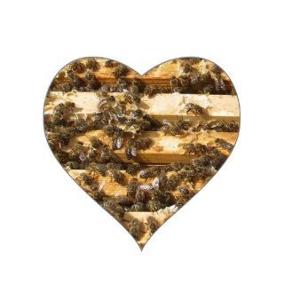 Honey Bees everywhere Heart Stickers