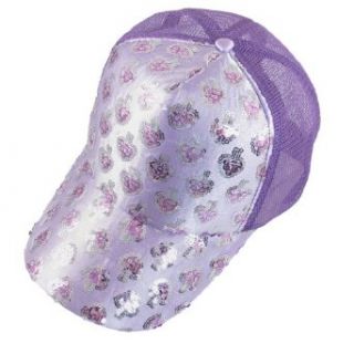 Ladies Light Purple Silver Tone Glittery Tree Sequin Mesh Sun Visor Cap Baseball Caps