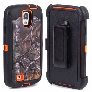 Huaxia Datacom Camo Tree Defender Military Grade Hybrid Case w/ Holster and Belt Clip For Samsung Galaxy S4 SIV I9500   Camo Tree on Orange Cell Phones & Accessories