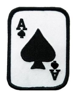 Ace of Spades Embroidered Patch Iron On Poker Card Emblem Clothing