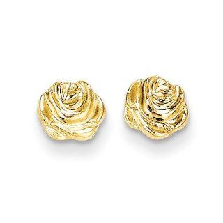 MadiK� 14k Yellow Gold Polished Rose Flower Shape Post Stud Earrings Jewelry