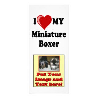 I Love (Heart) My Miniature Boxer Dog Rack Card