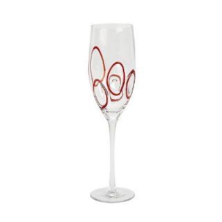 IMPULSE Milano Flutes, Red Champagne Flutes Kitchen & Dining