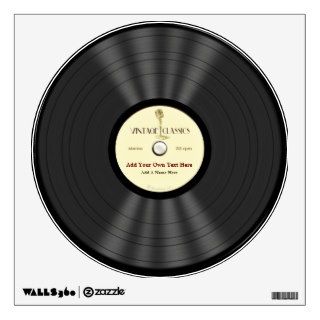 Personalized Vintage Microphone Vinyl Record Wall Stickers
