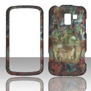 2D Camo Triple Deer LG Enlighten VS700 / Optimus Slider Hard Case Snap on Rubberized Touch Case Cover Faceplates Cell Phones & Accessories