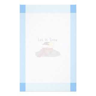 Let It Snow Winter Funny Cute Melted Snowman Custom Stationery