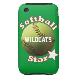 Yellow Softball Star Tough iPhone 3 Covers
