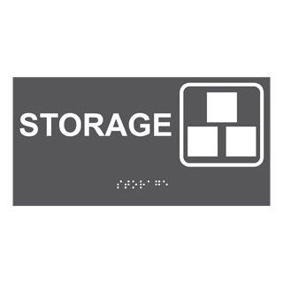 ADA Storage With Symbol Braille Sign RSME 583 SYM WHTonCHGRY Room Name  Business And Store Signs 