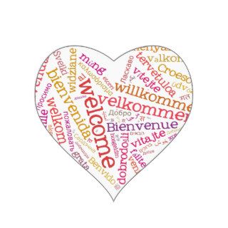Welcome Heart (many languages) Sticker