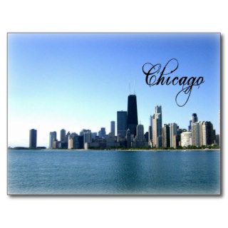 Chicago Skyline Photo Across Lake Michigan Postcard