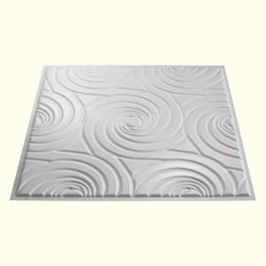 Fasade Typhoon 2 ft. x 2 ft. Gloss White Lay in Ceiling Tile L78 00