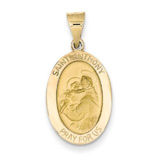 14k Polished And Satin St. Anthony Medal Pendant, Best Quality Free Gift Box Satisfaction Guaranteed Pendant Necklaces Jewelry