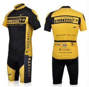 2011 Black Livestrong Challege Men's Short Sleeve Cycling Jersey Set/ Strap Cycling Jerseys Suits (M)  Sports & Outdoors