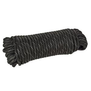 HD Supply Hardware Solutions 1/8 in. x 50 ft. Black with Reflective Tracer Paracord 52692