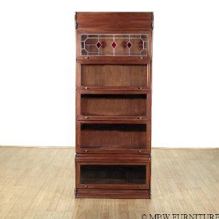 Walnut Stacked Barrister Display Bookcase Curio  Curio Cabinets  