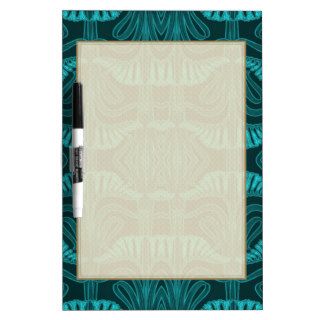 Pattern of Lilies in Aqua Dry Erase White Board