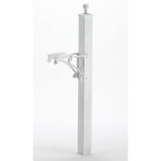 Whitehall Products Deluxe Mailbox Post and Brackets in White 16004