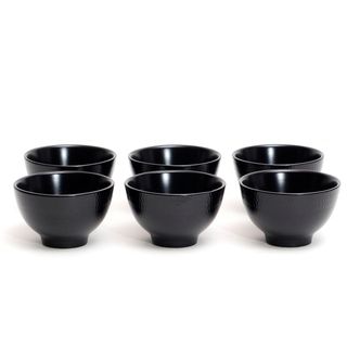 Red Vanilla Black Rice 4 Inch Round Fruit Bowls (Set of 6) Red Vanilla Bowls