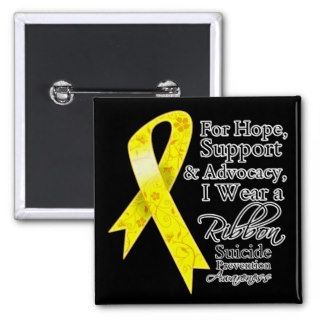 Suicide Prevention Support Hope Awareness Pinback Buttons