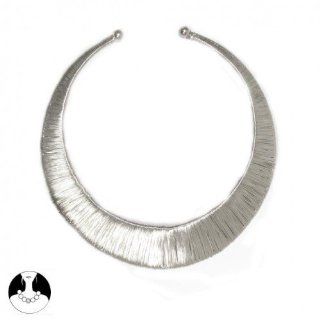 sg paris women necklace choker silver metal Jewelry